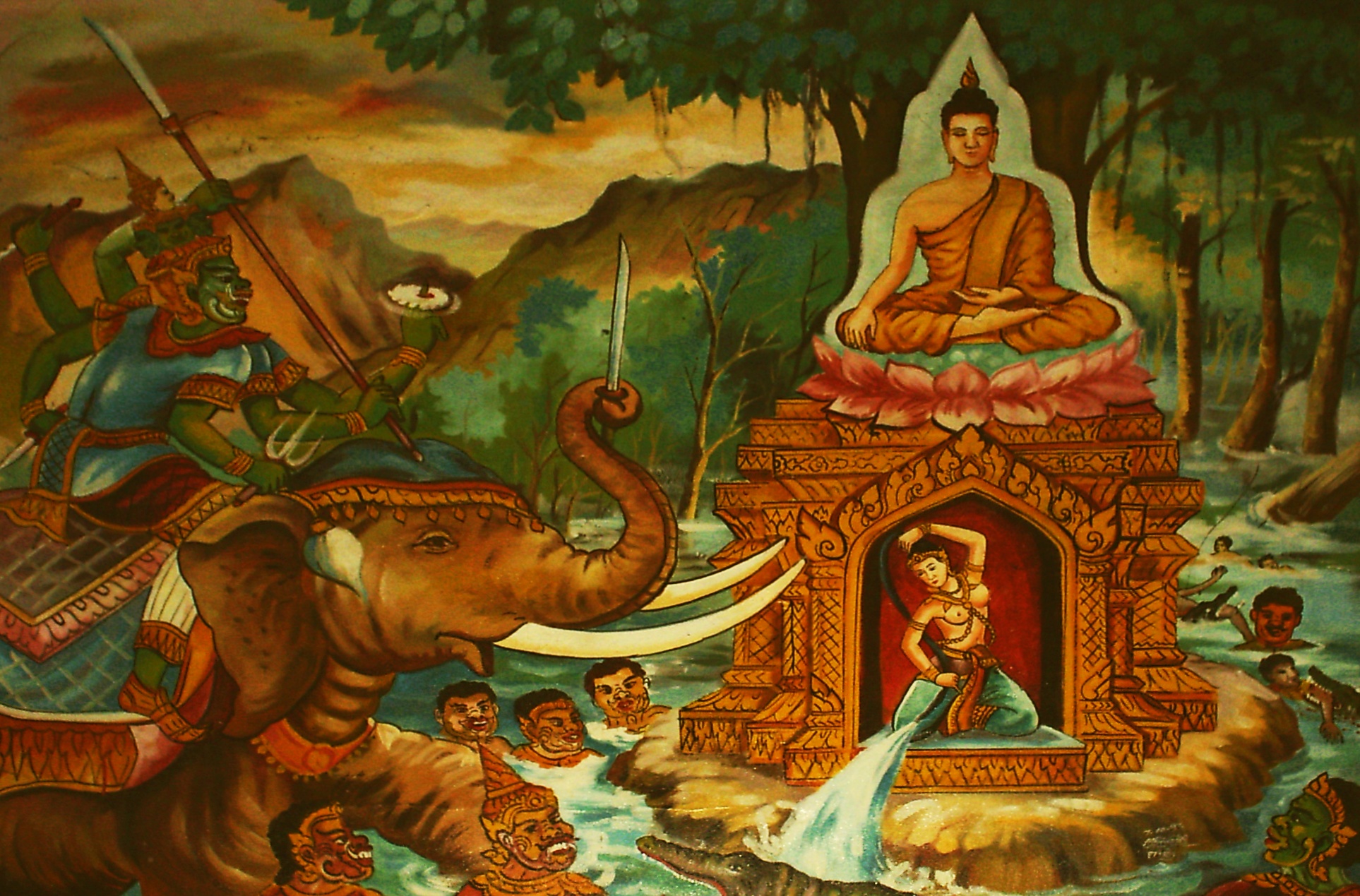 1 Mara, tratando de perturbar a Siddhārtha Gautama, justo antes del despertar. Creative Commons